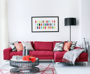 Červená obývacia izba