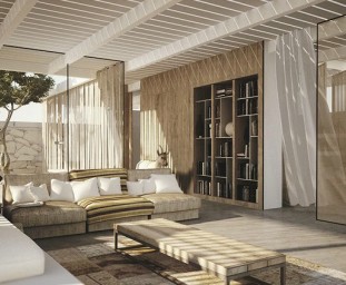 Obývačka v zemitých tónoch