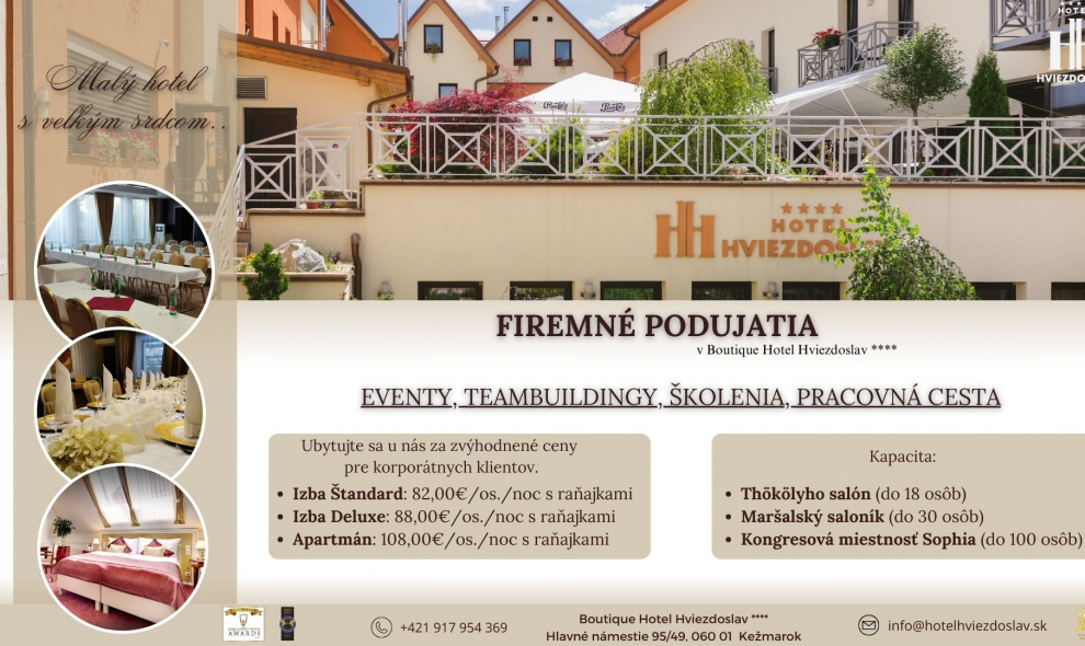 BOUTIQUE HOTEL HVIEZDOSLAV**** V KEŽMARKU VÁS SRDEČNE VÍTA!